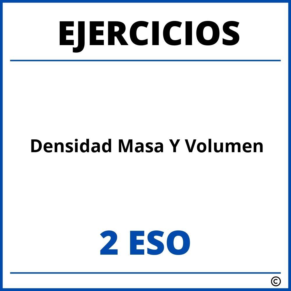 Ejercicios Densidad Masa Y Volumen 2 ESO PDF