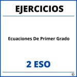 Ejercicios Ecuaciones De Primer Grado 2 ESO PDF