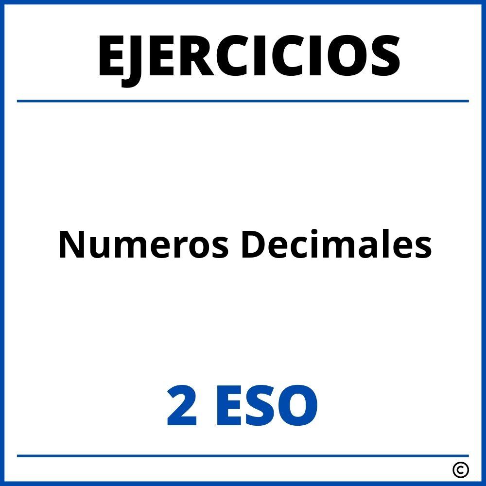 Ejercicios Numeros Decimales 2 ESO PDF