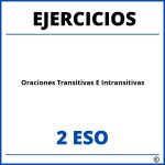 Ejercicios Oraciones Transitivas E Intransitivas 2 ESO PDF