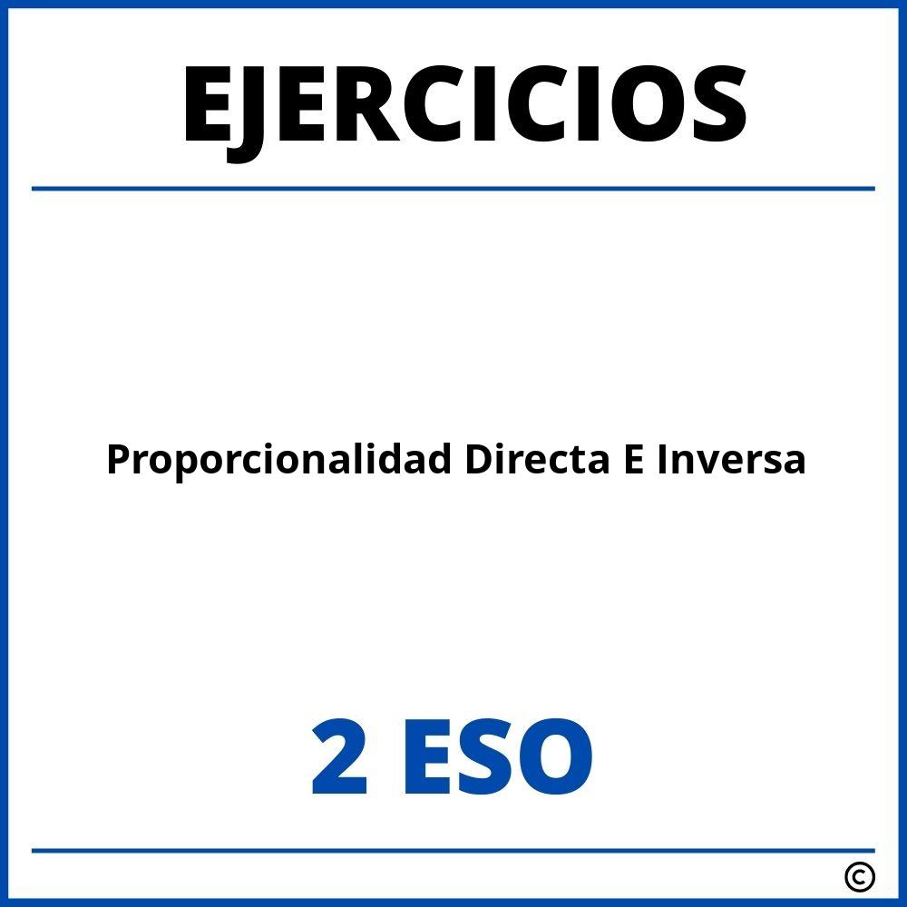 Ejercicios Proporcionalidad Directa E Inversa 2 ESO PDF