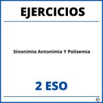 Ejercicios Sinonimia Antonimia Y Polisemia 2 ESO PDF